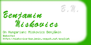 benjamin miskovics business card