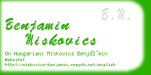 benjamin miskovics business card